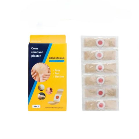 Miếng Dán Mụn Cóc Corn Removal Plaster - Hộp 6 Miếng Giúp Làm Giảm Mụn Cóc Cứng Hiệu Quả Tại Gan Bàn Chân