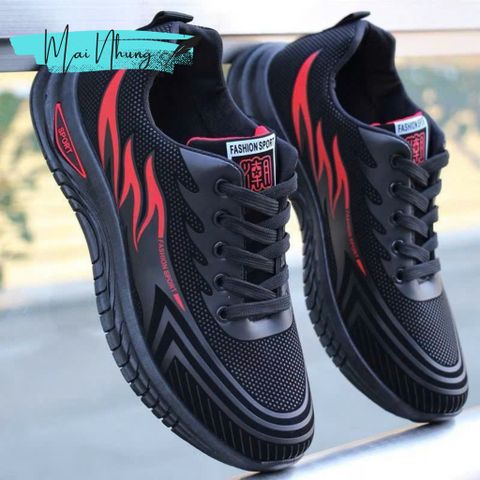 Giày Thể Thao Sneakers Nam A05 Đen Đỏ Thoáng Khí - Phong Cách Thời Trang Chống Trượt, Duy Nhất Cho Mọi Hoạt Động