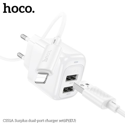 Bộ Sạc Nhanh HOCO CS51A Lightning cho iPhone - An Toàn, Tiện Lợi, Chất Liệu Bền Bỉ, Hỗ Trợ Tối Đa Thiết Bị