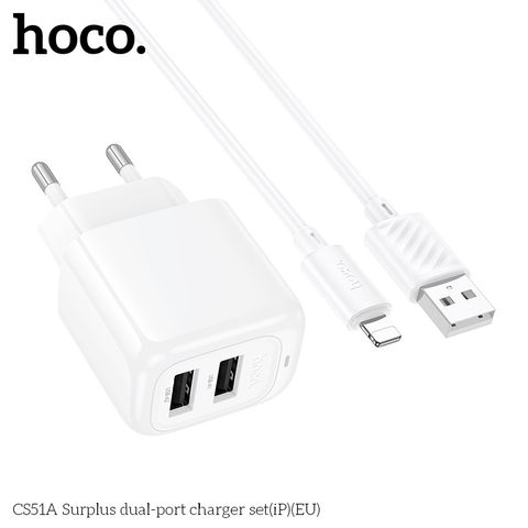 Bộ Sạc Nhanh HOCO CS51A Lightning cho iPhone - An Toàn, Tiện Lợi, Chất Liệu Bền Bỉ, Hỗ Trợ Tối Đa Thiết Bị