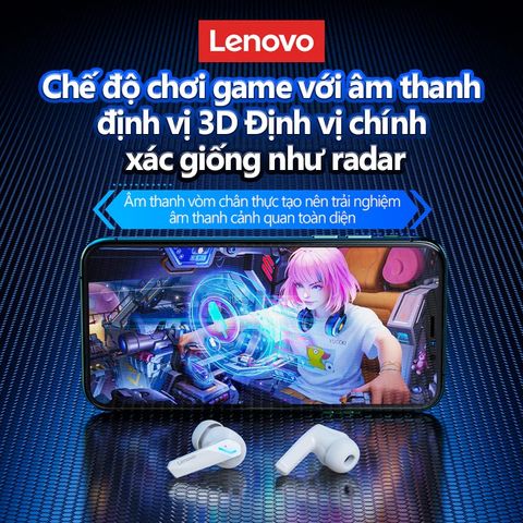 Tai Nghe Bluetooth Không Dây Lenovo GM2 PRO - Chơi Game, Độ Trễ Thấp, Âm Thanh Chất Lượng Cao, Thiết Kế Thoải Mái