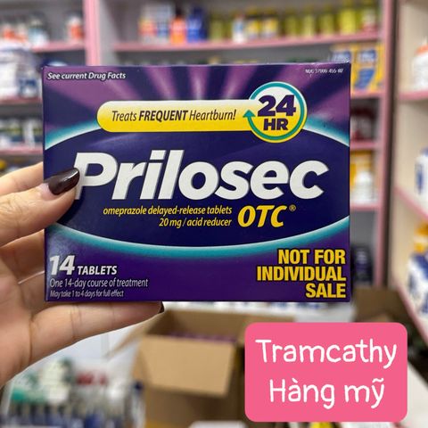 Viên uống Prilosec OTC 20mg 14 viên - Hỗ trợ giảm axit dạ dày, ợ nóng, trào ngược hiệu quả 24 giờ, ổn định tiêu hóa