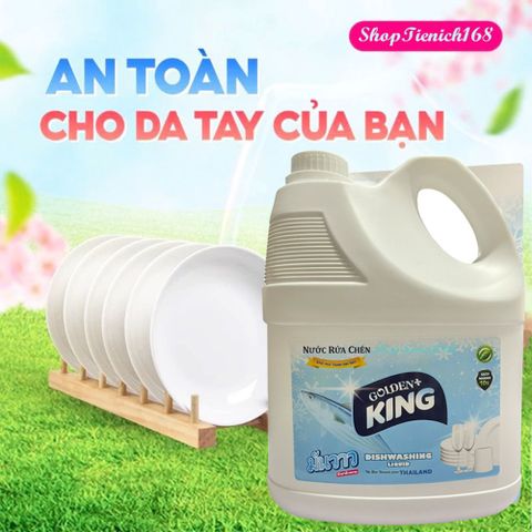 Nước Rửa Chén Bát Khử Mùi Hải Sản Golden King 4L - Sạch Đến Từng Chi Tiết, Khử Mùi Hôi Hiệu Quả, Thích Hợp Cho Nhà Bếp