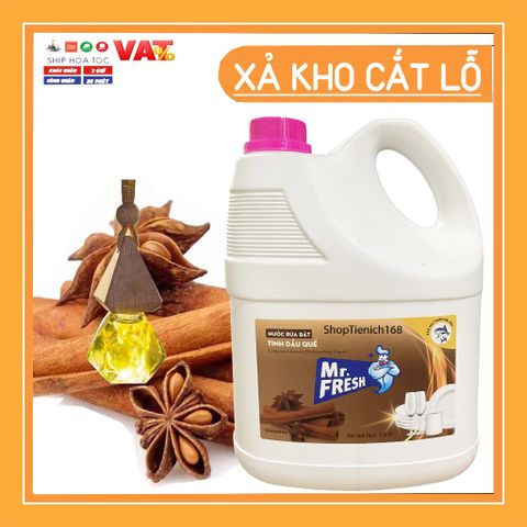 Nước Rửa Chén Mr.Fresh Tinh Chất Cám Gạo 3.8L - An Toàn Dịu Nhẹ, Đánh Bay Dầu Mỡ, Khử Mùi Tanh, Thân Thiện Môi Trường