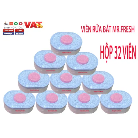 Viên rửa chén bát Mr.Fresh Hương chanh - Giúp làm sạch, chống bám bẩn, bảo vệ thủy tinh và inox - 375985