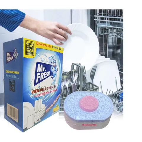 Viên rửa chén bát Mr.Fresh Hương chanh - Giúp làm sạch, chống bám bẩn, bảo vệ thủy tinh và inox - 375985