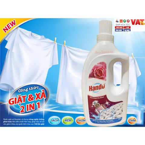 Nước Giặt Bảo Vệ Sợi Vải Hando 4L - Hương Harmony và Rosemary, An Toàn, Giặt Sạch Hiệu Quả Cho Gia Đình