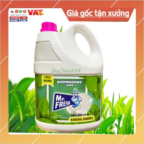 Nước Rửa Chén Đậm Đặc An Toàn Mr Fresh 3,8L - Rửa Sạch Không Hương, Thân Thiện Với Môi Trường, Tiết Kiệm Chi Phí