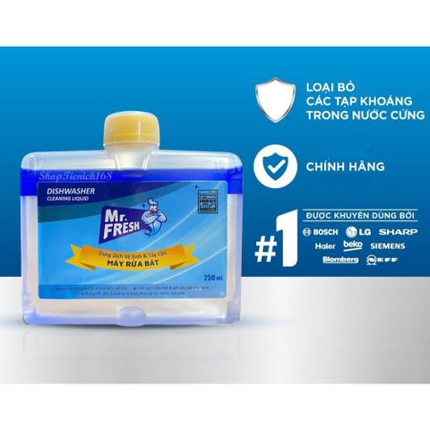 Dung dịch vệ sinh máy rửa bát Mr.Fresh 250ml - Làm sạch sâu vôi và chất béo, hương cam quýt, an toàn cho máy rửa chén Hàn Quốc