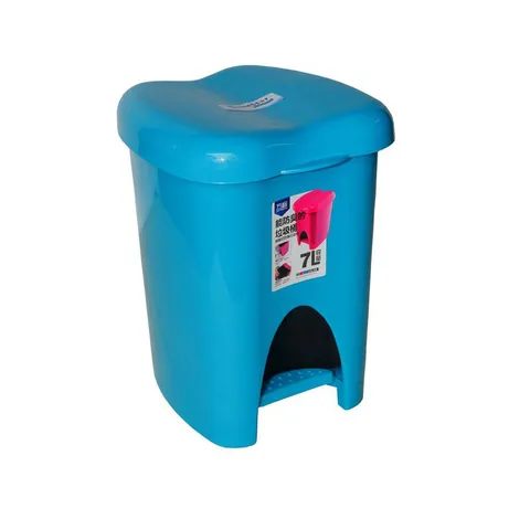 Thùng rác đạp chân 7L HomeStar - Thiết kế nhỏ gọn, nhựa PP bền, màu sắc xanh lá và xanh coban, tiện lợi cho gia đình