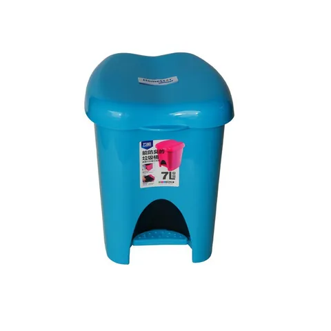 Thùng rác đạp chân 7L HomeStar - Thiết kế nhỏ gọn, nhựa PP bền, màu sắc xanh lá và xanh coban, tiện lợi cho gia đình