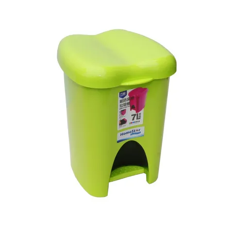 Thùng rác đạp chân 7L HomeStar - Thiết kế nhỏ gọn, nhựa PP bền, màu sắc xanh lá và xanh coban, tiện lợi cho gia đình