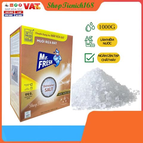 Muối Rửa Bát MR.FRESH 1000G - Bảo Vệ Máy Rửa Bát, Làm Mềm Nước, Chống Đóng Cặn - Dùng Cho Bosch, Siemens, Electrolux
