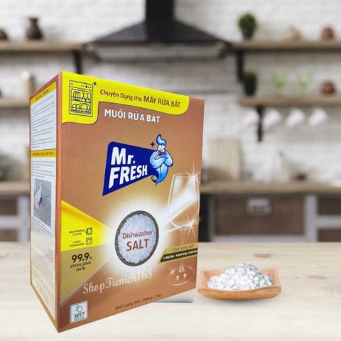 Muối Rửa Bát MR.FRESH 1000G - Bảo Vệ Máy Rửa Bát, Làm Mềm Nước, Chống Đóng Cặn - Dùng Cho Bosch, Siemens, Electrolux