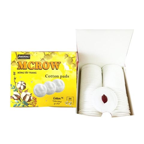 Bông tẩy trang tròn MCROW - Cotton Tự Nhiên, Dùng Hàng Ngày, Giúp Làm Sạch Sâu Da, Phù Hợp Với Da Nhạy Cảm