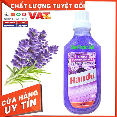 Nước Lau Sàn Hando 1L Đậm Đặc Siêu Sạch - Hương Lavender Tự Nhiên, An Toàn Cho Sức Khỏe, Diệt Khuẩn, Sáng Bóng Bề Mặt Sàn