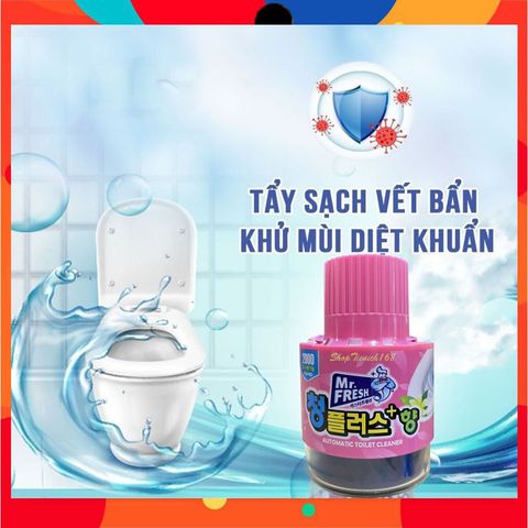 Chai thả bồn cầu diệt khuẩn tự động Mr.Fresh Hàn Quốc 180g - Khử mùi, làm sạch, giữ bồn cầu thơm mát, tiện lợi cho gia đình