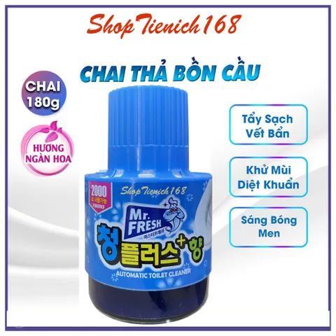Chai thả bồn cầu diệt khuẩn tự động Mr.Fresh Hàn Quốc 180g - Khử mùi, làm sạch, giữ bồn cầu thơm mát, tiện lợi cho gia đình