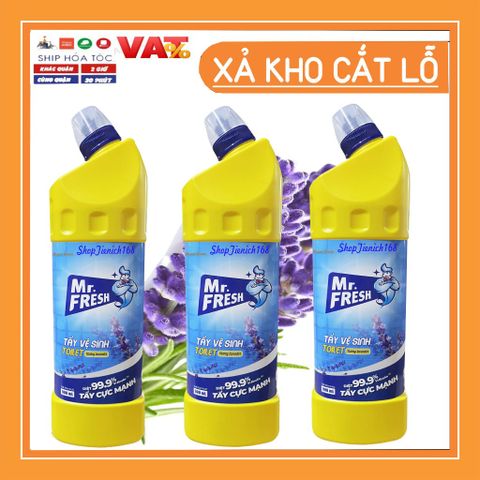 Chai Tẩy Vệ Sinh Toilet Hương Lavender Mr.Fresh 900ml - Tẩy Sạch, Diệt Khuẩn, An Toàn cho Bề Mặt Nhà Tắm