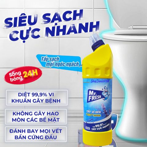 Chai Tẩy Vệ Sinh Toilet Hương Lavender Mr.Fresh 900ml - Tẩy Sạch, Diệt Khuẩn, An Toàn cho Bề Mặt Nhà Tắm