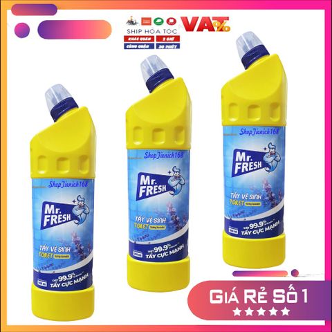 Chai Tẩy Vệ Sinh Toilet Hương Lavender Mr.Fresh 900ml - Tẩy Sạch, Diệt Khuẩn, An Toàn cho Bề Mặt Nhà Tắm
