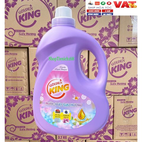Nước Giặt Lưu Hương GOLDENKING 3.2L - Hương Quyến Rũ Nồng Nàn, Sảng Khoái Thơm Ngát, Giặt Sạch Vượt Trội Cho Quần Áo Mềm Mại