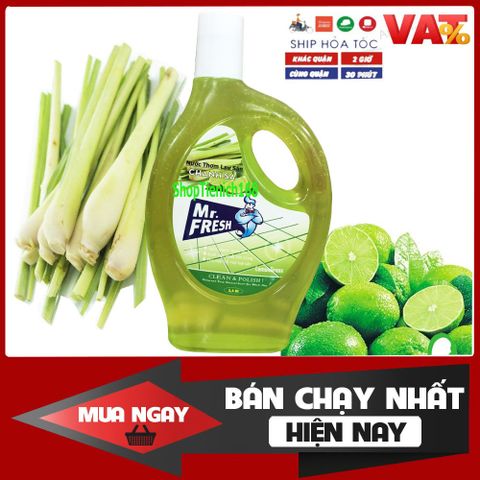 Nước Thơm Lau Sàn Mr.Fresh 5L Hương Cam Quế - Tẩy Rửa An Toàn, Diệt Khuẩn, Thơm Mát, Dùng Cho Mọi Loại Sàn Nhà