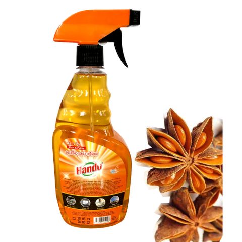 Nước Lau Kính Siêu Sạch Hando Hương Quế 680ml - Sáng Bóng Hiệu Quả, Vệ Sinh Kính Ô Tô, Gương, Màn Hình Tivi Tốt Nhất