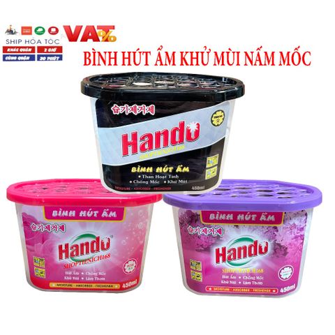 Bình Hút Ẩm Khử Mùi Nấm Mốc Hando 450ml - Chống Ẩm Mốc Cho Tủ Quần Áo, Tủ Bếp, Giày Dép, Mùi Hương Hoa