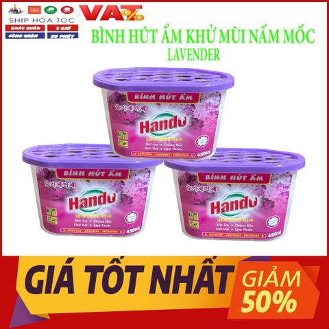 Bình Hút Ẩm Khử Mùi Nấm Mốc Hando 450ml - Chống Ẩm Mốc Cho Tủ Quần Áo, Tủ Bếp, Giày Dép, Mùi Hương Hoa
