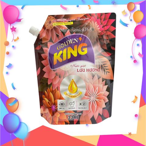Nước Giặt Xả Golden King 3,2Kg - Hương Nồng Nàn Quyến Rũ, Giữ Lâu Đến 72h, An Toàn Cho Vải Và Da Tay, Giặt Cả Bằng Tay Và Máy