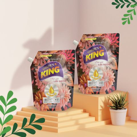 Nước Giặt Xả Golden King 3,2Kg - Hương Nồng Nàn Quyến Rũ, Giữ Lâu Đến 72h, An Toàn Cho Vải Và Da Tay, Giặt Cả Bằng Tay Và Máy