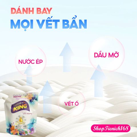 Nước Giặt Xả Golden King 3,2Kg - Hương Nồng Nàn Quyến Rũ, Giữ Lâu Đến 72h, An Toàn Cho Vải Và Da Tay, Giặt Cả Bằng Tay Và Máy