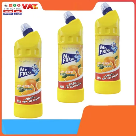 Chai tẩy vệ sinh toilet đậm đặc Mr.Fresh 900ml - Hương chanh sả & cam quýt, diệt khuẩn 99.9%, an toàn cho bề mặt sử dụng