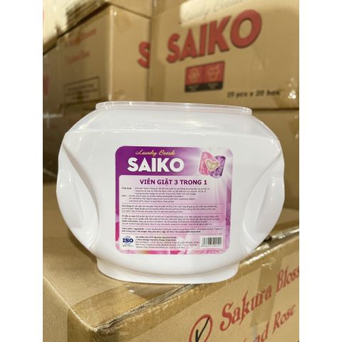 Viên Giặt Siêu Đậm Đặc SAIKO 45 Viên Hương Sakura - Giặt Sạch, Làm Mềm, Lưu Hương Lâu, Tiện Lợi Cho Gia Đình Bận Rộn