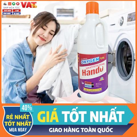 Nước Tẩy Trắng Quần Áo OXYGEN 1L - Giặt Sạch Đồ Len, Đồ Màu An Toàn Cho Gia Đình - Hàng Nội Địa Việt Nam
