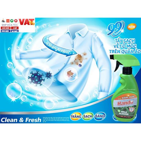 Chai Xịt Tẩy Nấm Mốc 500ml - Giải Pháp Tẩy Mốc Quần Áo, Sàn, Tường Nhà Hiệu Quả - Hando Việt Nam