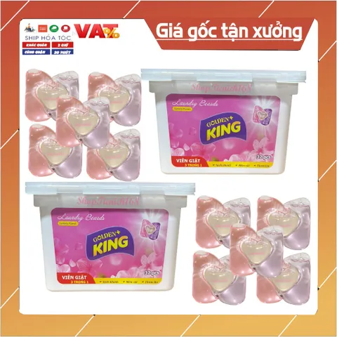 Viên Giặt Quần Áo 3IN1 Golden King - Khử Mùi, Kháng Khuẩn, Lưu Hương 2-3 Ngày, An Toàn Trên Mọi Loại Vải, Tiện Dụng Cho Gia Đình