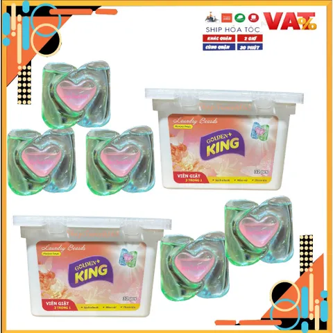 Viên Giặt Quần Áo 3IN1 Golden King - Khử Mùi, Kháng Khuẩn, Lưu Hương 2-3 Ngày, An Toàn Trên Mọi Loại Vải, Tiện Dụng Cho Gia Đình