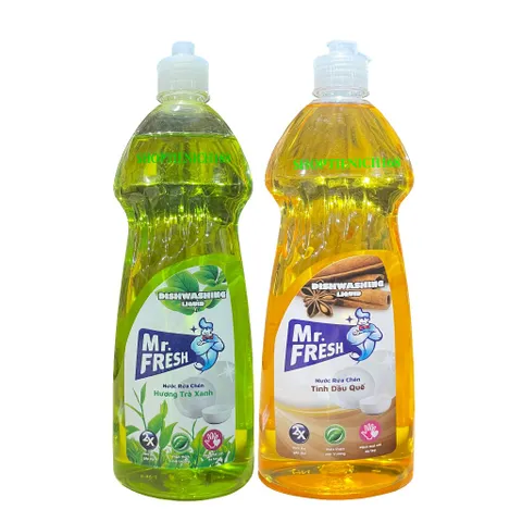 Nước Rửa Chén Bát Mr. Fresh 790ml Hương Quế & Trà Xanh - An Toàn, Kháng Khuẩn, Dễ Dàng Làm Sạch, Thân Thiện Môi Trường