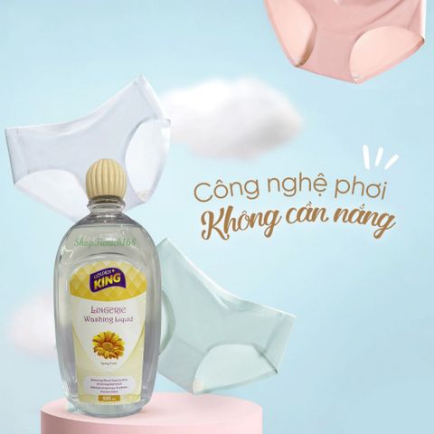 Nước Giặt Đồ Lót Golden King 500ml - Kháng Khuẩn, Khử Mùi, An Toàn Cho Da Nhạy Cảm, Hương Hồng Tươi Mát
