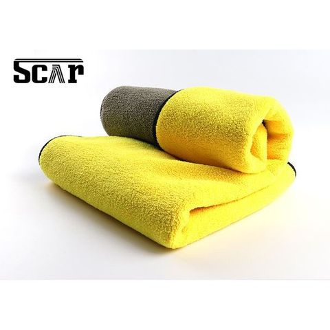 Khăn Lau Xe Ô Tô 2 Lớp Siêu Thấm - Khăn Lau Nội Thất Màu Vàng Xám Dày Dặn, Không Xước, Dễ Dàng Sử Dụng mọi lúc 30x30cm