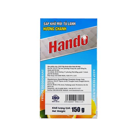 Sáp thơm khử mùi tủ lạnh Hando 160g - Hương Chanh, Hương Táo, Hương Dâu - Khử mùi hiệu quả đến 2 tháng, Thiết kế đẹp mắt, an toàn sử dụng
