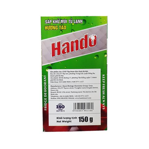 Sáp thơm khử mùi tủ lạnh Hando 160g - Hương Chanh, Hương Táo, Hương Dâu - Khử mùi hiệu quả đến 2 tháng, Thiết kế đẹp mắt, an toàn sử dụng