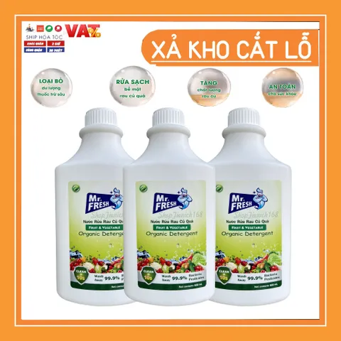 Nước Ngâm Rửa Rau Củ Quả Sinh Học Mr.Fresh 800ml - Loại Bỏ Chất Độc, Thuốc Trừ Sâu, An Toàn Cho Sức Khỏe, Thân Thiện Môi Trường