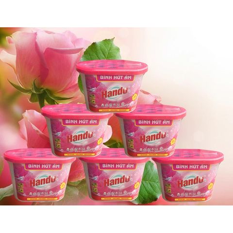 Bộ 6 Bình Hút Ẩm Khử Mùi Hando 450ml - Chống Ẩm Mốc, Khử Mùi Hoa Hồng, Giữ Không Gian Thoáng Mát, Dành Cho Nhà Ở Việt Nam