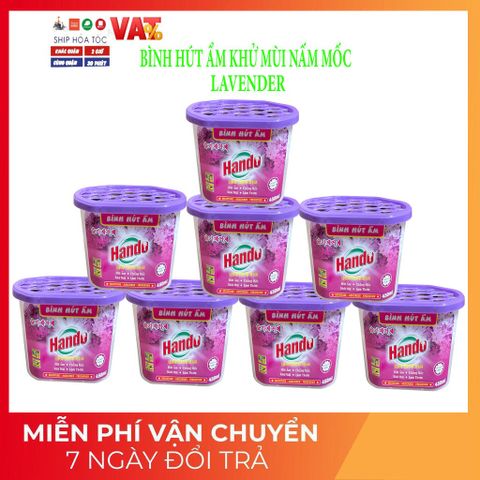 Bộ 5 Bình Hút Ẩm Khử Mùi Hando 450ml Lavender - Giữ Nơi Ở Thoáng Mát, Chống Nấm Mốc Hiệu Quả