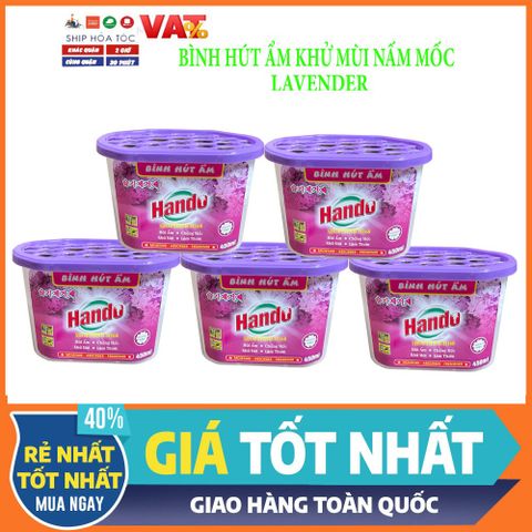 Bộ 4 Bình Hút Ẩm Khử Mùi Hando Lavender 450ml - Giải Pháp Chống Ẩm Mốc Hiệu Quả Cho Ngôi Nhà Bạn