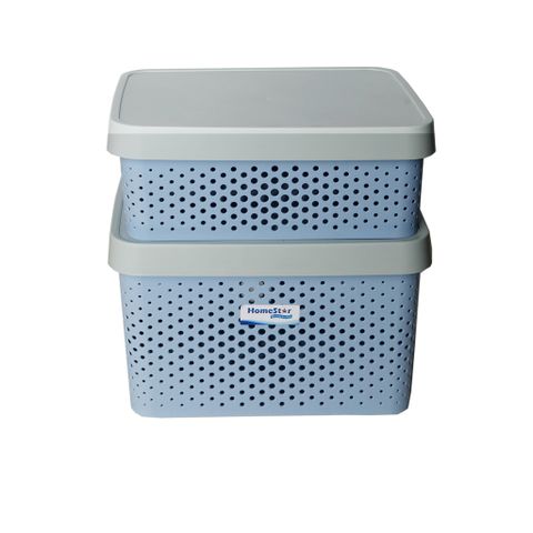 Hộp Nhựa Đựng Đồ Dạng Lưới Tiện Dụng Homestar Size L Màu Xanh - Giải Pháp Sắp Xếp Gọn Gàng Cho Gia Đình, Đồ Chơi, Và Sách Vở
