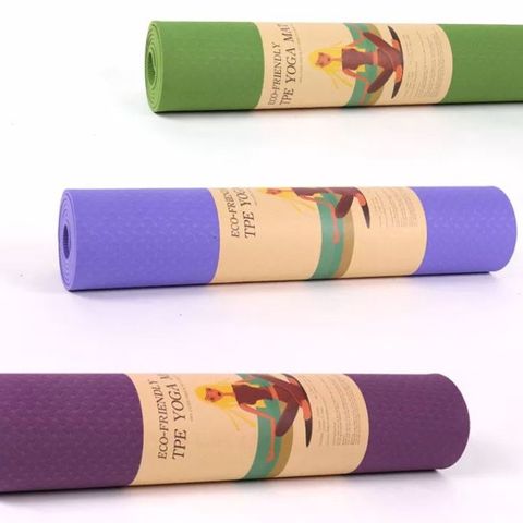 Thảm Tập Yoga Định Tuyến 2 Lớp TPE Chống Trượt Jubilee Mart - Tặng Kèm Túi Đựng, Giúp Cải Thiện Tư Thế Tập Luyện An Toàn